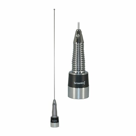 BROWNING VHF 136MHz–174MHz Pretuned Unity Gain Land Mobile NMO Antenna (Silver) BR-167-S